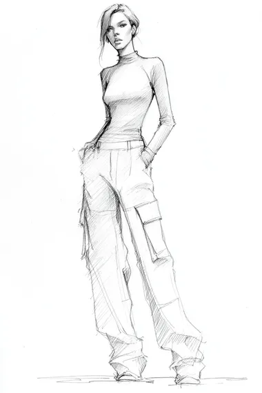 Fashion Design Sketch: Modern Streetwear Style Fashion Design Sketch: Modern Streetwear Style