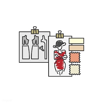 Fashion design sketches on a wall | Free stock vector - 399550