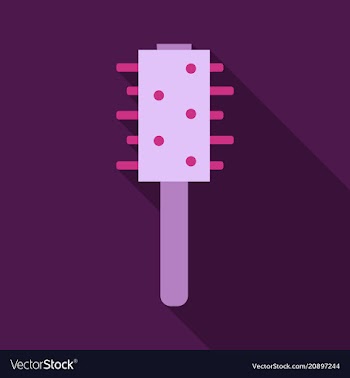 Fashion equipment of hairbrush for hair of comb vector image