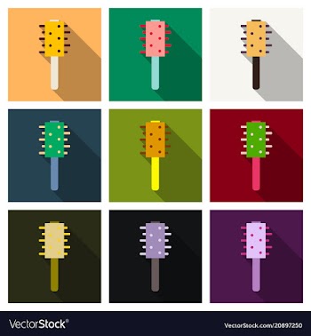 Fashion equipment of hairbrush for hair of comb vector image