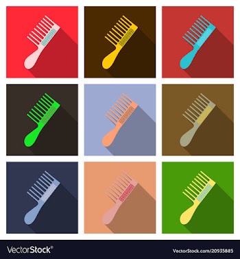 Fashion equipment of hairbrush for hair of comb vector image