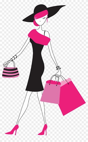 Fashion Girl Clipart Png - Lady With Shopping Bags