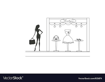 Fashion girl Shopping doodle vector image