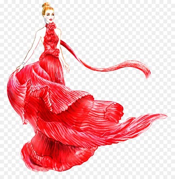 Fashion illustration Designer Drawing Illustration - Painted red wedding beauty 