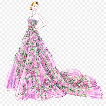 Fashion illustration Drawing Illustrator Illustration - Hand-painted flower fairy dress beauty 