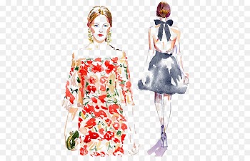 Fashion illustration Watercolor painting Drawing Illustration - Watercolor woman 