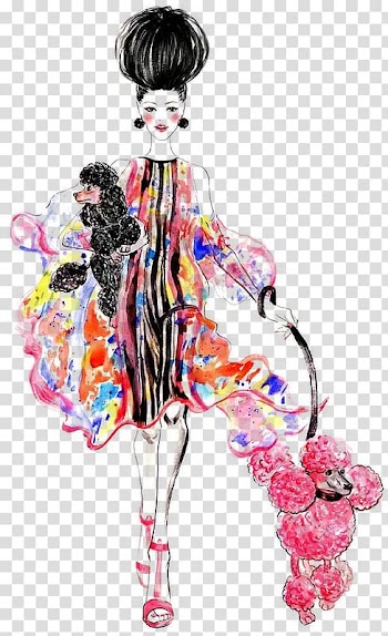 Fashion illustration Watercolor painting Drawing Illustrator, model transparent background PNG clipart
