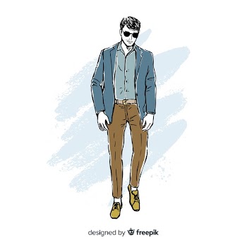 Fashion illustration with male model Free Vector
