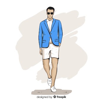Fashion illustration with male model Free Vector