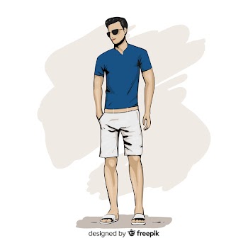 Fashion illustration with male model Free Vector