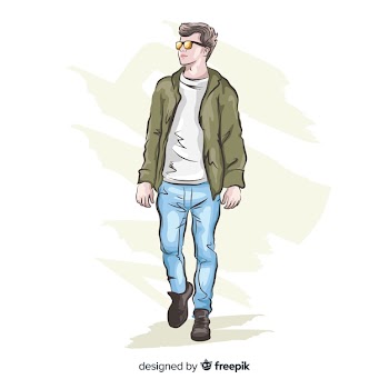 Fashion illustration with male model Free Vector
