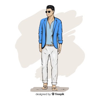 Fashion illustration with male model Free Vector
