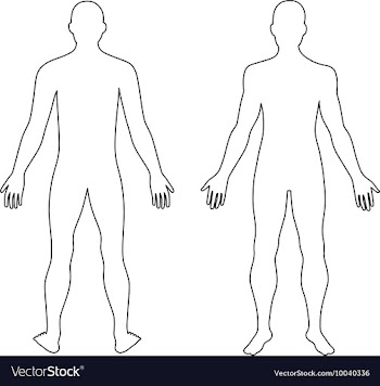 Fashion mans outlined template figure vector image