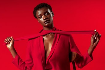Fashion Model Poses With Scarf