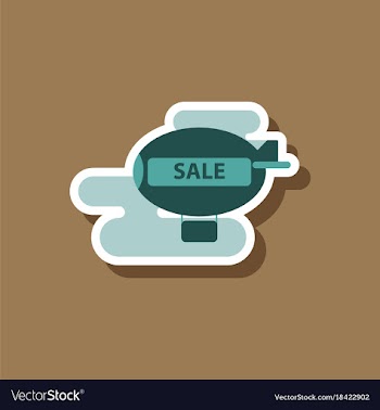 Fashion patch sale sticker air balloon vector image