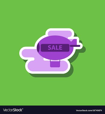 Fashion patch sale sticker air balloon vector image