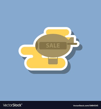 Fashion patch sale sticker air balloon vector image