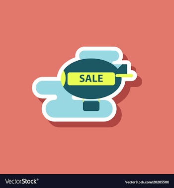 Fashion patch sale sticker air balloon vector image