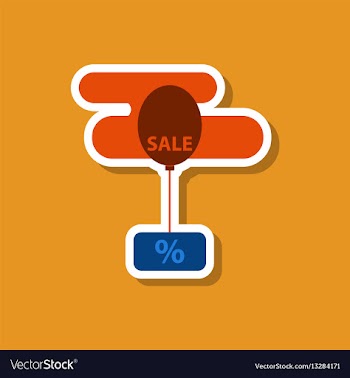 Fashion patch sale sticker balloon in the sky vector image