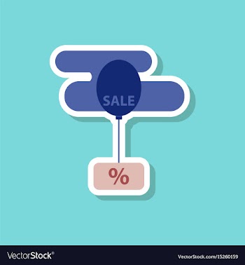 Fashion patch sale sticker balloon in the sky vector image