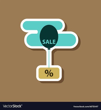 Fashion patch sale sticker balloon in the sky vector image