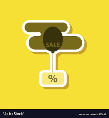 Fashion patch sale sticker balloon in the sky vector image