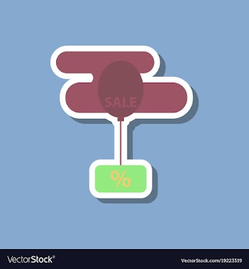 Fashion patch sale sticker balloon in the sky vector image
