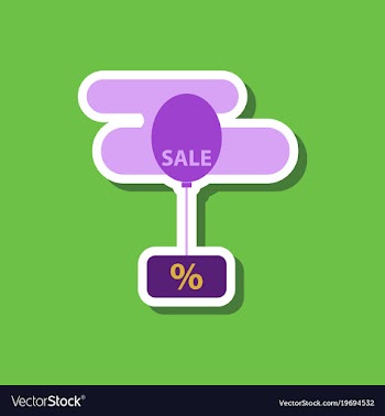 Fashion patch sale sticker balloon in the sky vector image