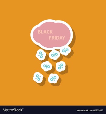 Fashion patch sale sticker black friday rain cloud vector image