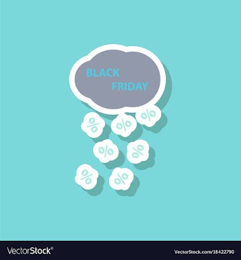 Fashion patch sale sticker black friday rain cloud vector image