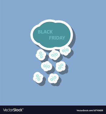 Fashion patch sale sticker black friday rain cloud vector image