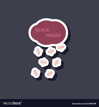 Fashion patch sale sticker black friday rain vector image