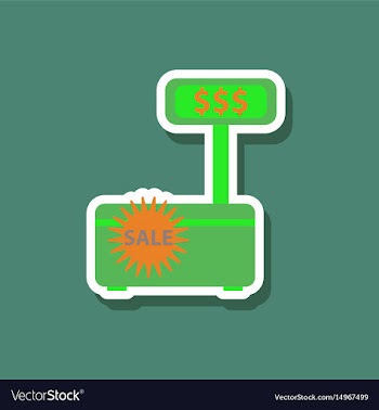 Fashion patch sale sticker cash machine sale vector image