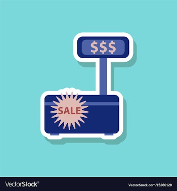 Fashion patch sale sticker cash machine sale vector image