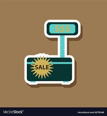 Fashion patch sale sticker cash machine sale vector image