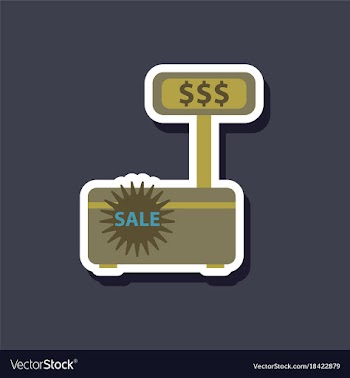 Fashion patch sale sticker cash machine sale vector image