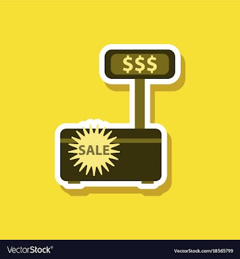 Fashion patch sale sticker cash machine sale vector image