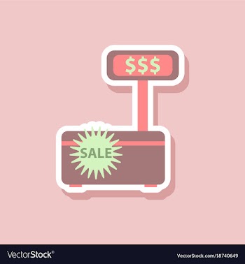 Fashion patch sale sticker cash machine sale vector image