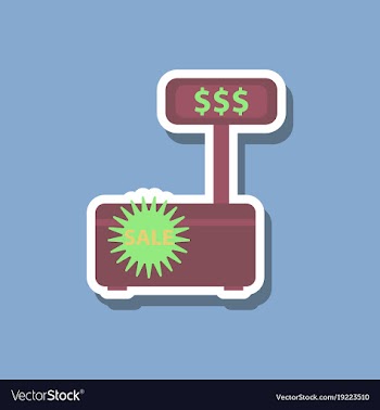 Fashion patch sale sticker cash machine sale vector image