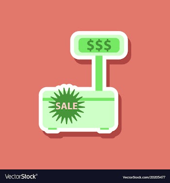 Fashion patch sale sticker cash machine sale vector image