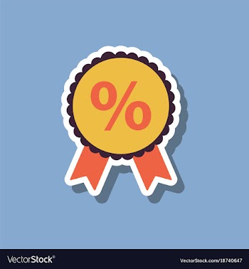 Fashion patch sale sticker discount ribbon vector image