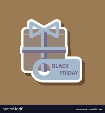 Fashion patch sale sticker gift box black friday vector image