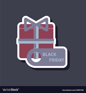 Fashion patch sale sticker gift box black friday vector image
