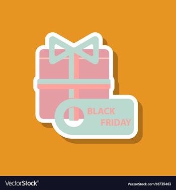 Fashion patch sale sticker gift box black friday vector image
