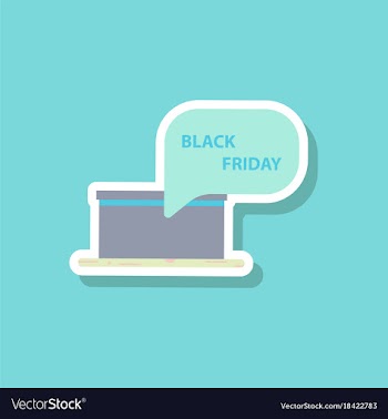 Fashion patch sale sticker gift box black friday vector image