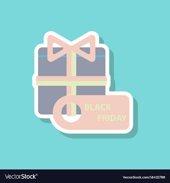 Fashion patch sale sticker gift box black friday vector image