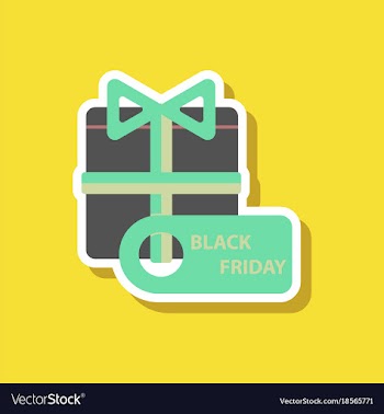 Fashion patch sale sticker gift box black friday vector image
