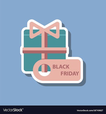 Fashion patch sale sticker gift box black friday vector image