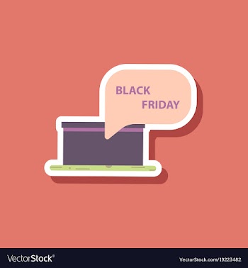 Fashion patch sale sticker gift box black friday vector image