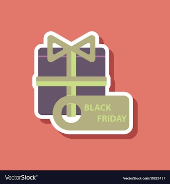 Fashion patch sale sticker gift box black friday vector image